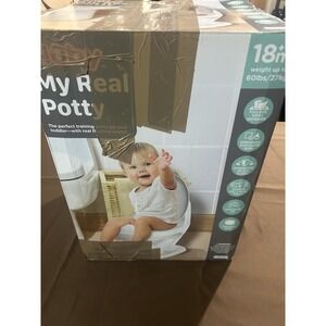 Nuby My Real Potty Training Toilet with Life-Like Flush Button & Sound New